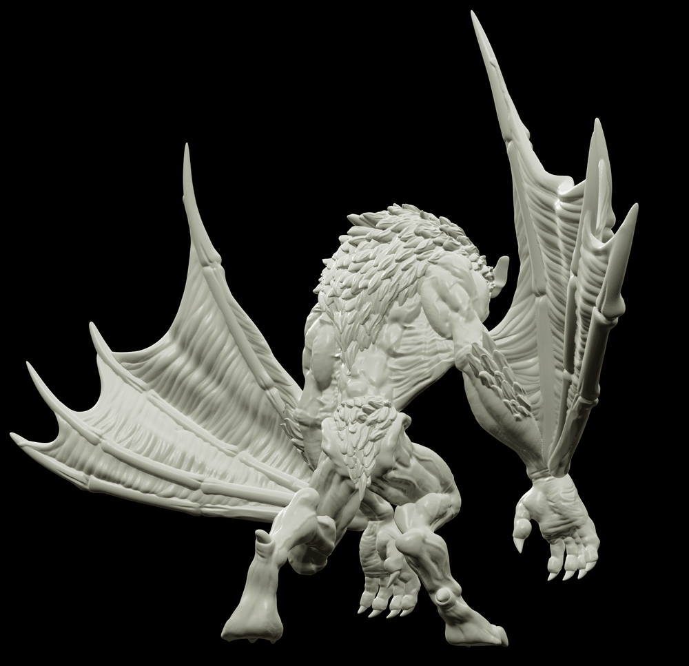 3D Printed Bestiary Vol. 4 Nafarrate - Camazotz Demon Fiend 32mm Ragnarok D&D (Online Only)