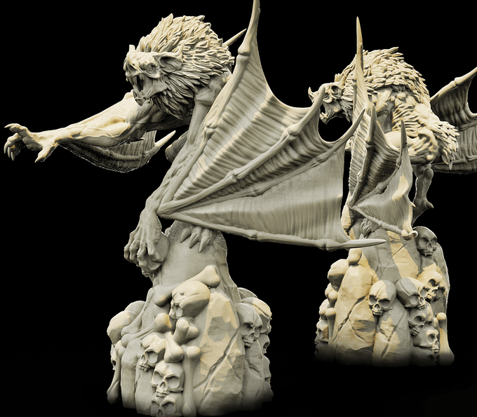 3D Printed Bestiary Vol. 4 Nafarrate - Camazotz Demon Fiend 32mm Ragnarok D&D (Online Only)