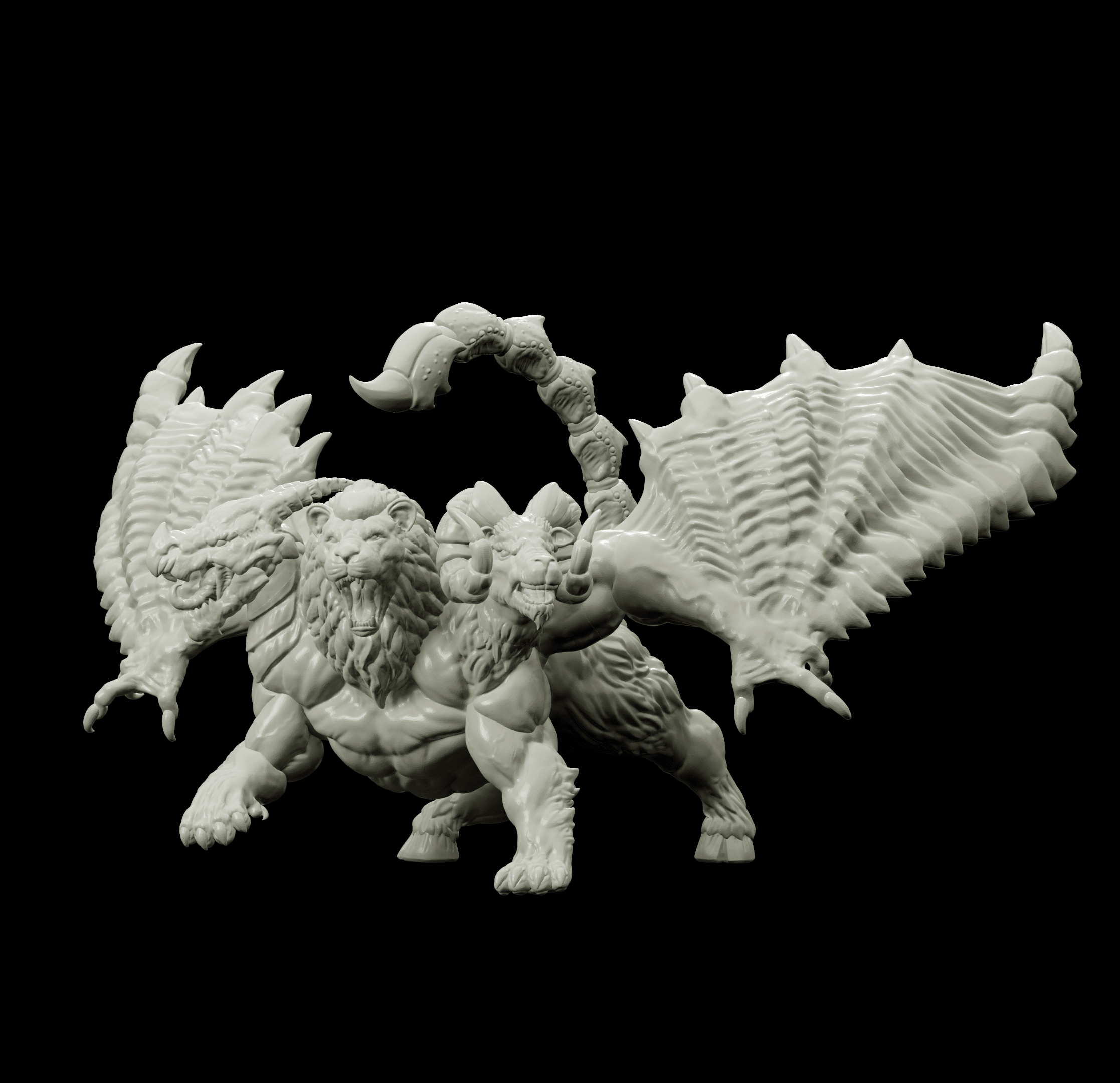 3D Printed Bestiary Vol. 4 Nafarrate - Chimera 32mm Ragnarok D&D (Online Only)