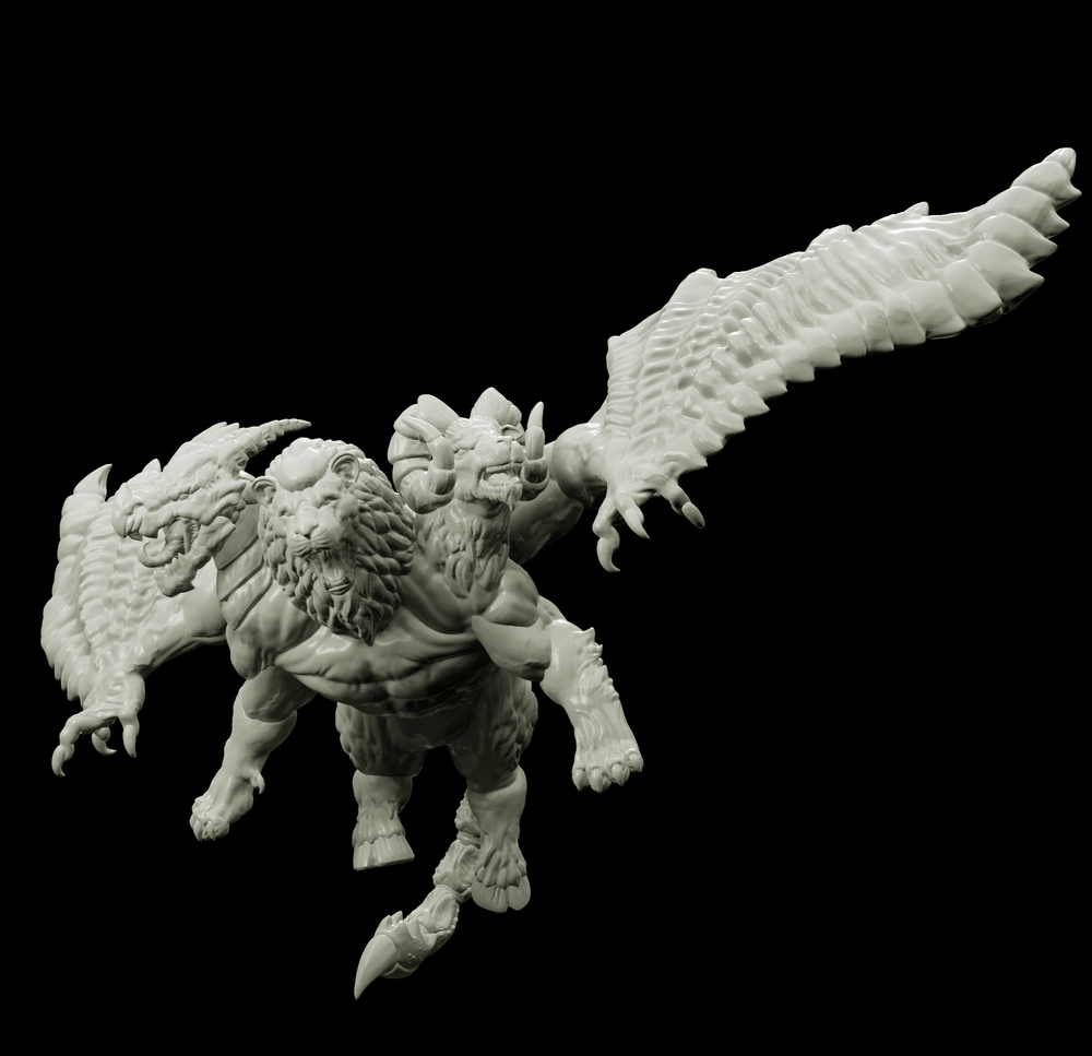 3D Printed Bestiary Vol. 4 Nafarrate - Chimera 32mm Ragnarok D&D (Online Only)