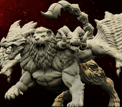 3D Printed Bestiary Vol. 4 Nafarrate - Chimera 32mm Ragnarok D&D (Online Only)