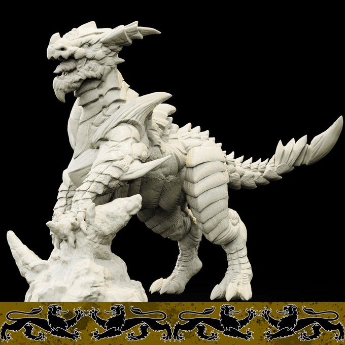 3D Printed Bestiary Vol. 4 Nafarrate - Cidraen Thunder Dragon 32mm Ragnarok D&D (Online Only)
