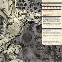 3D Printed Bestiary Vol. 4 Nafarrate - Clockwork Dragon 32mm Ragnarok D&D (Online Only)