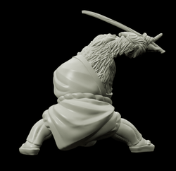3D Printed Bestiary Vol. 4 Nafarrate - Cu Chulan Bear Monk 32mm Ragnarok D&D (Online Only)