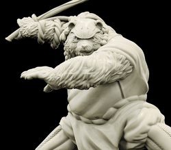 3D Printed Bestiary Vol. 4 Nafarrate - Cu Chulan Bear Monk 32mm Ragnarok D&D (Online Only)