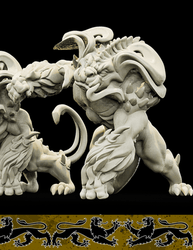 3D Printed Bestiary Vol. 4 Nafarrate - Duskpaw 32mm Ragnarok D&D (Online Only)