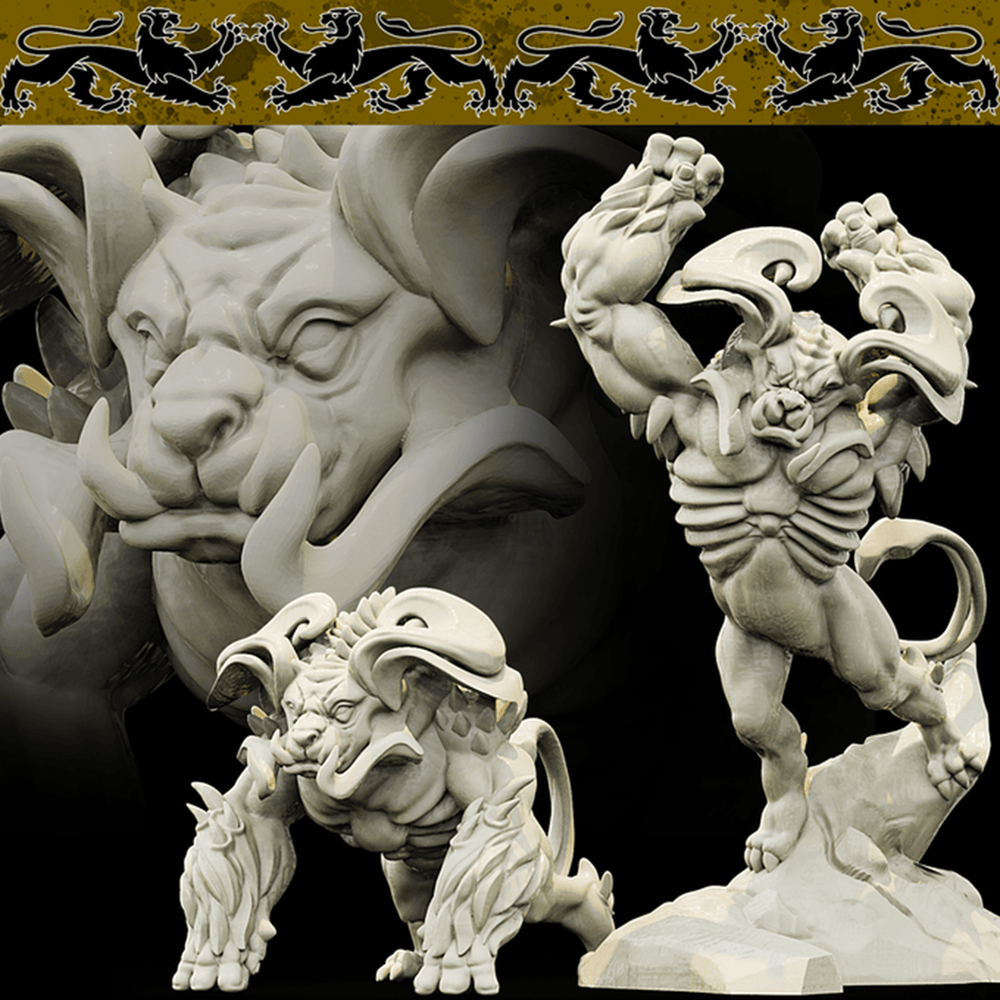 3D Printed Bestiary Vol. 4 Nafarrate - Duskpaw 32mm Ragnarok D&D (Online Only)
