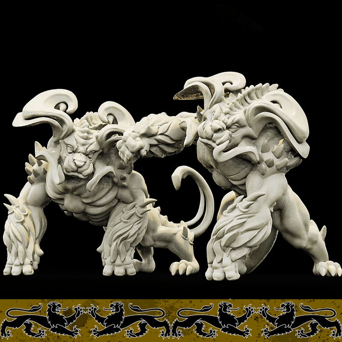3D Printed Bestiary Vol. 4 Nafarrate - Duskpaw 32mm Ragnarok D&D (Online Only)
