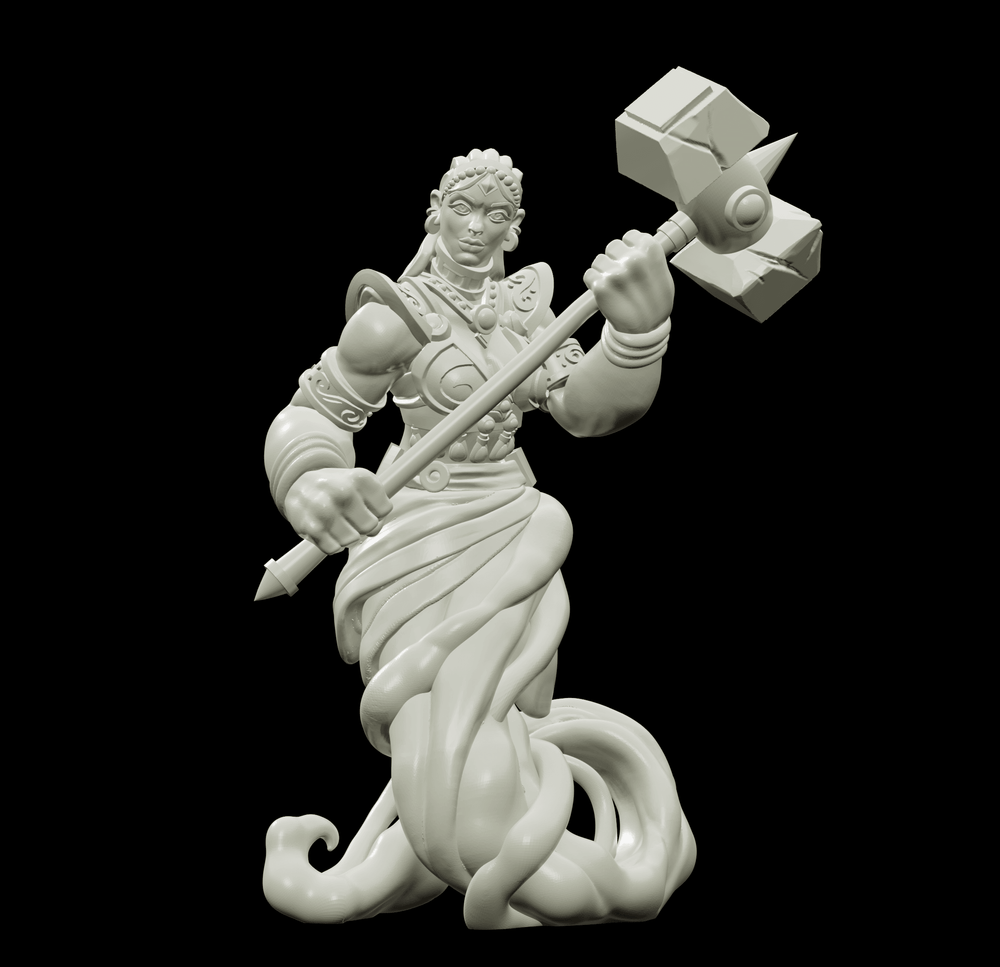 3D Printed Bestiary Vol. 4 Nafarrate - Earth Genie 32mm Ragnarok D&D (Online Only)