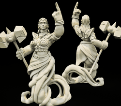 3D Printed Bestiary Vol. 4 Nafarrate - Earth Genie 32mm Ragnarok D&D (Online Only)