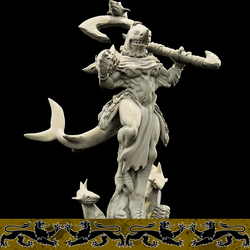3D Printed Bestiary Vol. 4 Nafarrate - Ephyra Lady Shark 32mm Ragnarok D&D (Online Only)
