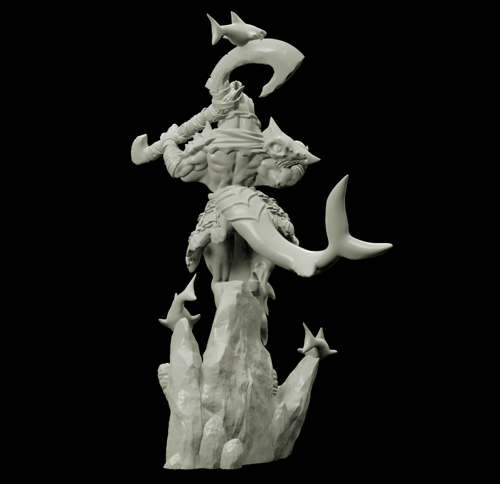 3D Printed Bestiary Vol. 4 Nafarrate - Ephyra Lady Shark 32mm Ragnarok D&D (Online Only)