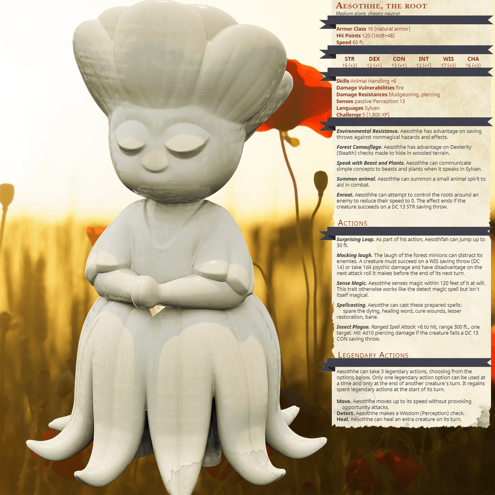 3D Printed Bestiary Vol. 4 Nafarrate - Forrest Spirit Minions 32mm Ragnarok D&D (Online Only)