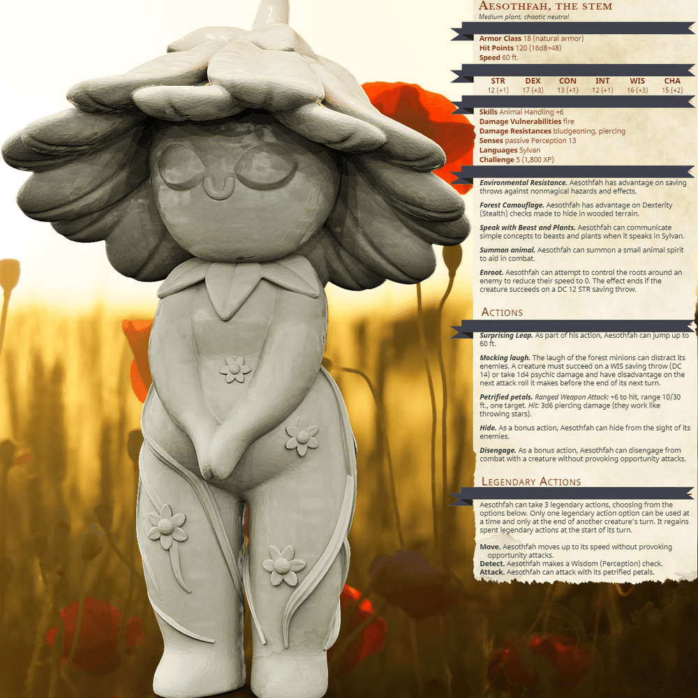 3D Printed Bestiary Vol. 4 Nafarrate - Forrest Spirit Minions 32mm Ragnarok D&D (Online Only)