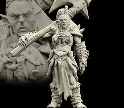 3D Printed Bestiary Vol. 4 Nafarrate - Gatha Female Orc 32mm Ragnarok D&D (Online Only)