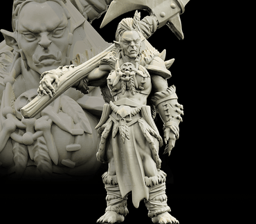 3D Printed Bestiary Vol. 4 Nafarrate - Gatha Female Orc 32mm Ragnarok D&D (Online Only)