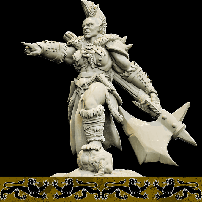 3D Printed Bestiary Vol. 4 Nafarrate - Gatha Female Orc 32mm Ragnarok D&D (Online Only)