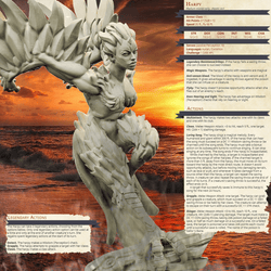 3D Printed Bestiary Vol. 4 Nafarrate - Harpy 32mm Ragnarok D&D (Online Only)