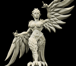 3D Printed Bestiary Vol. 4 Nafarrate - Harpy 32mm Ragnarok D&D (Online Only)
