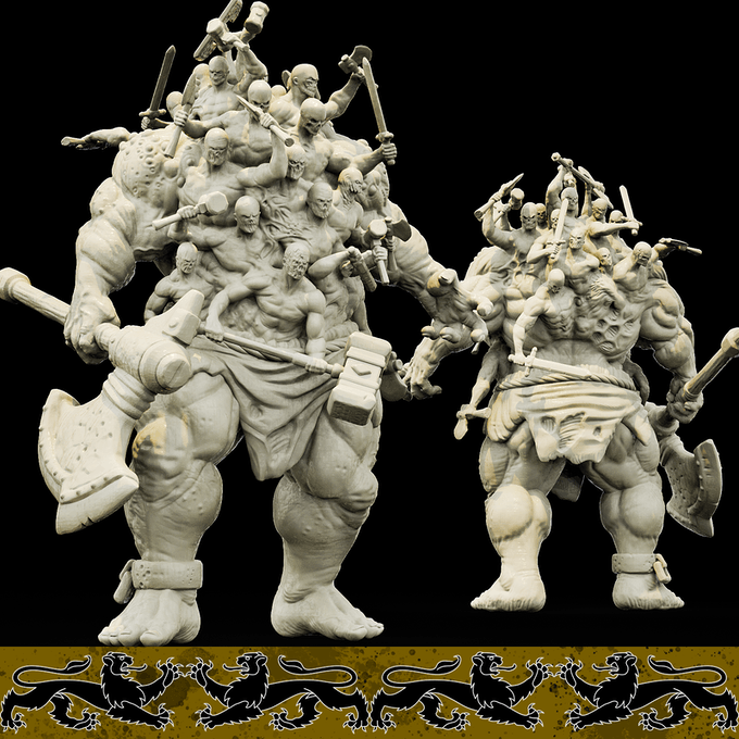 3D Printed Bestiary Vol. 4 Nafarrate - Hecatoncheires Giant 32mm Ragnarok D&D (Online Only)