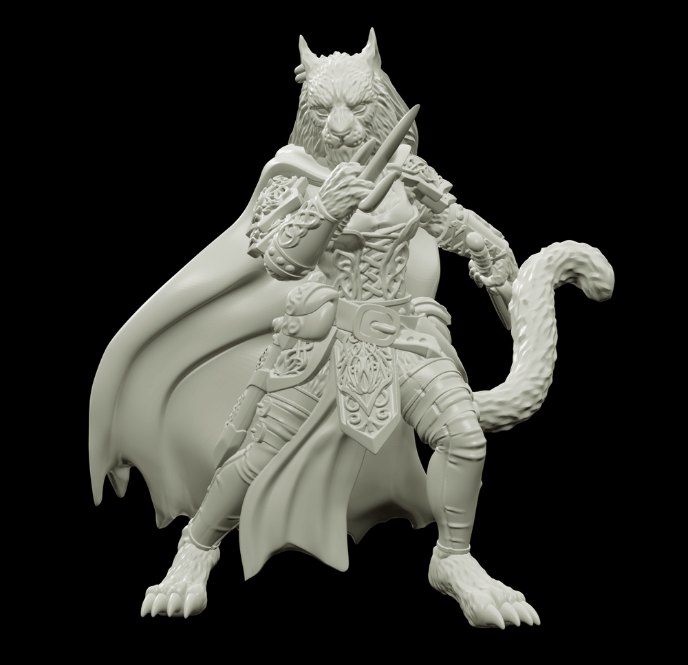 3D Printed Bestiary Vol. 4 Nafarrate - Ishu Tigress 32mm Ragnarok D&D (Online Only)