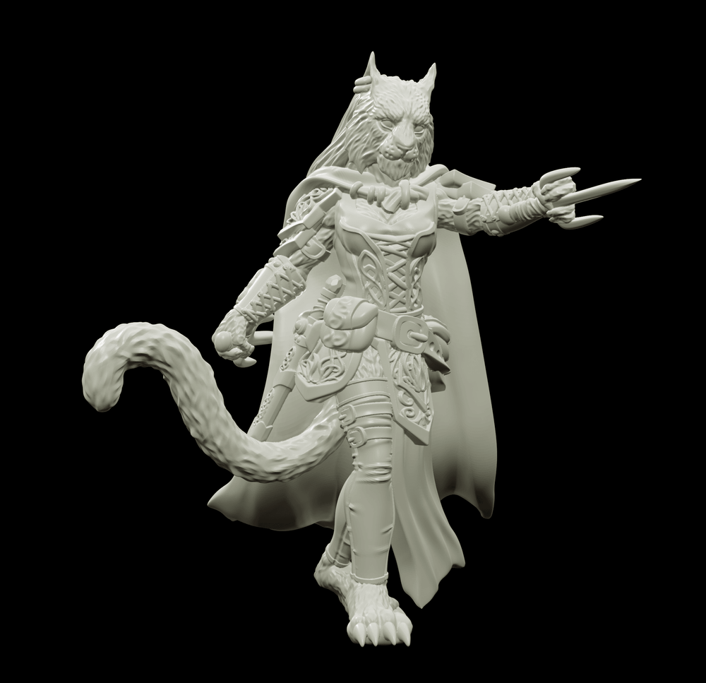 3D Printed Bestiary Vol. 4 Nafarrate - Ishu Tigress 32mm Ragnarok D&D (Online Only)