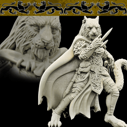 3D Printed Bestiary Vol. 4 Nafarrate - Ishu Tigress 32mm Ragnarok D&D (Online Only)