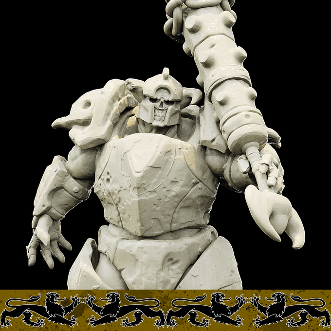 3D Printed Bestiary Vol. 4 Nafarrate - Juggernaut 32mm Ragnarok D&D (Online Only)