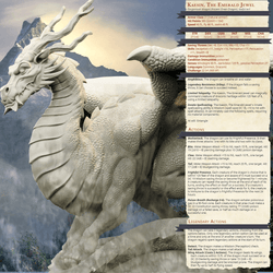 3D Printed Bestiary Vol. 4 Nafarrate - Kaesin Green Dragon 32mm Ragnarok D&D (Online Only)