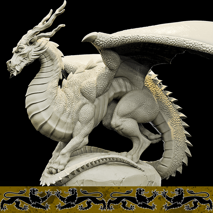 3D Printed Bestiary Vol. 4 Nafarrate - Kaesin Green Dragon 32mm Ragnarok D&D (Online Only)
