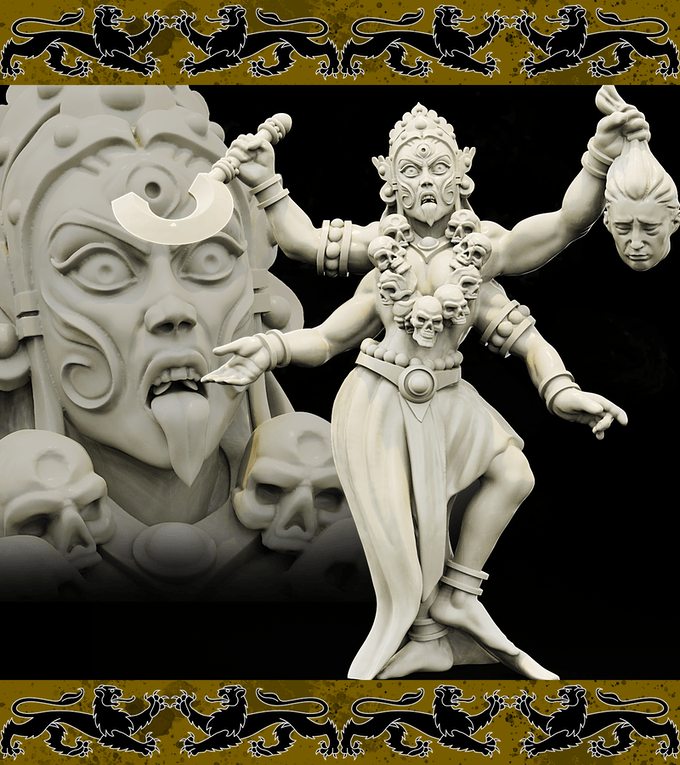 3D Printed Bestiary Vol. 4 Nafarrate - Kali Goddess 32mm Ragnarok D&D (Online Only)