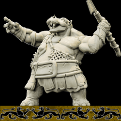 3D Printed Bestiary Vol. 4 Nafarrate - Kiboko Hippo Man 32mm Ragnarok D&D (Online Only)