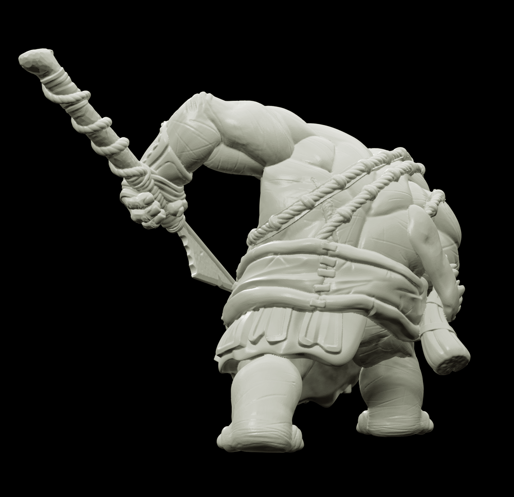 3D Printed Bestiary Vol. 4 Nafarrate - Kiboko Hippo Man 32mm Ragnarok D&D (Online Only)