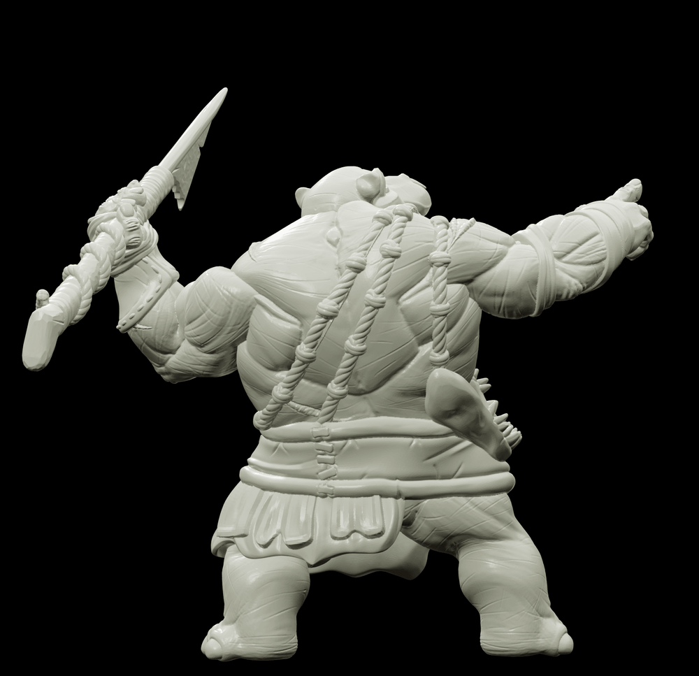 3D Printed Bestiary Vol. 4 Nafarrate - Kiboko Hippo Man 32mm Ragnarok D&D (Online Only)