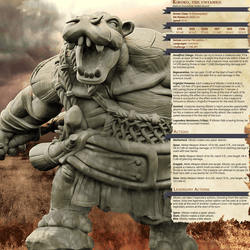 3D Printed Bestiary Vol. 4 Nafarrate - Kiboko Hippo Man 32mm Ragnarok D&D (Online Only)
