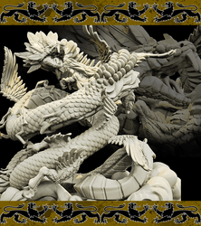 3D Printed Bestiary Vol. 4 Nafarrate - Kukulkan Sea Serpent 32mm Ragnarok D&D (Online Only)
