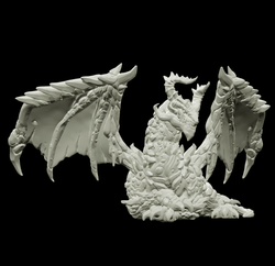 3D Printed Bestiary Vol. 4 Nafarrate - Lasair Lava Dragon 32mm Ragnarok D&D (Online Only)