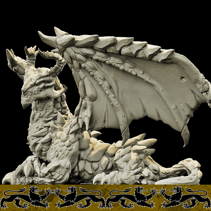 3D Printed Bestiary Vol. 4 Nafarrate - Lasair Lava Dragon 32mm Ragnarok D&D (Online Only)