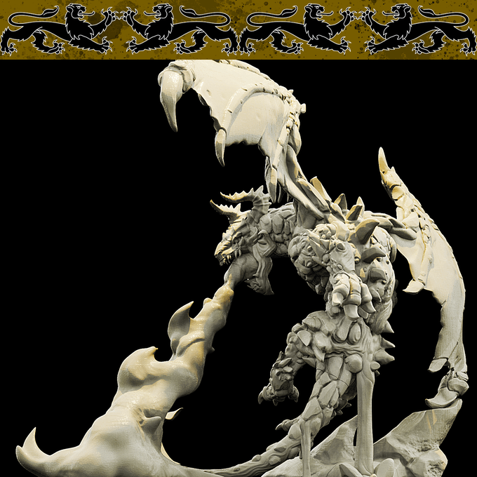 3D Printed Bestiary Vol. 4 Nafarrate - Lasair Lava Dragon 32mm Ragnarok D&D (Online Only)