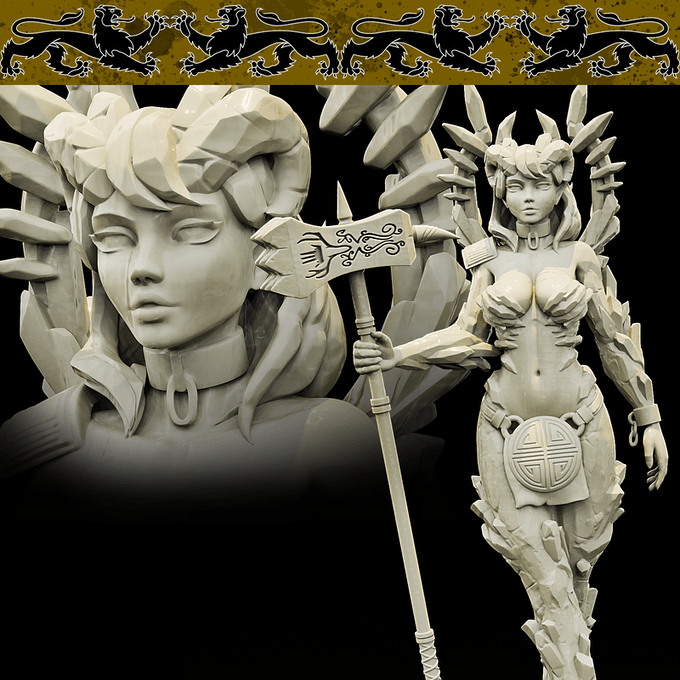 3D Printed Bestiary Vol. 4 Nafarrate - Laufrey Cambion Fiend 32mm Ragnarok D&D (Online Only)