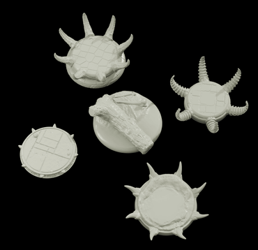 3D Printed Bestiary Vol. 4 Nafarrate Monster Round Bases Set 25 28 32 35mm D&D (Online Only)