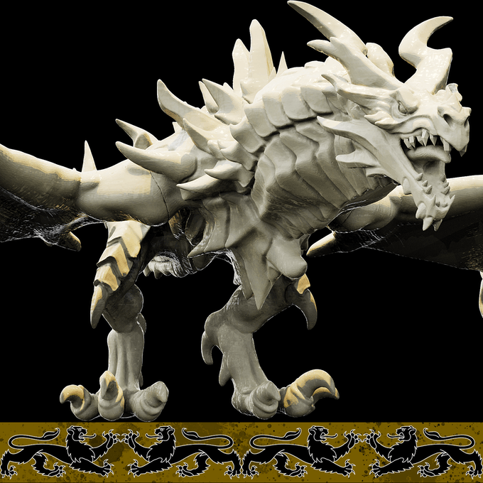 3D Printed Bestiary Vol. 4 Nafarrate - Naigoith Red Dragon 32mm Ragnarok D&D (Online Only)