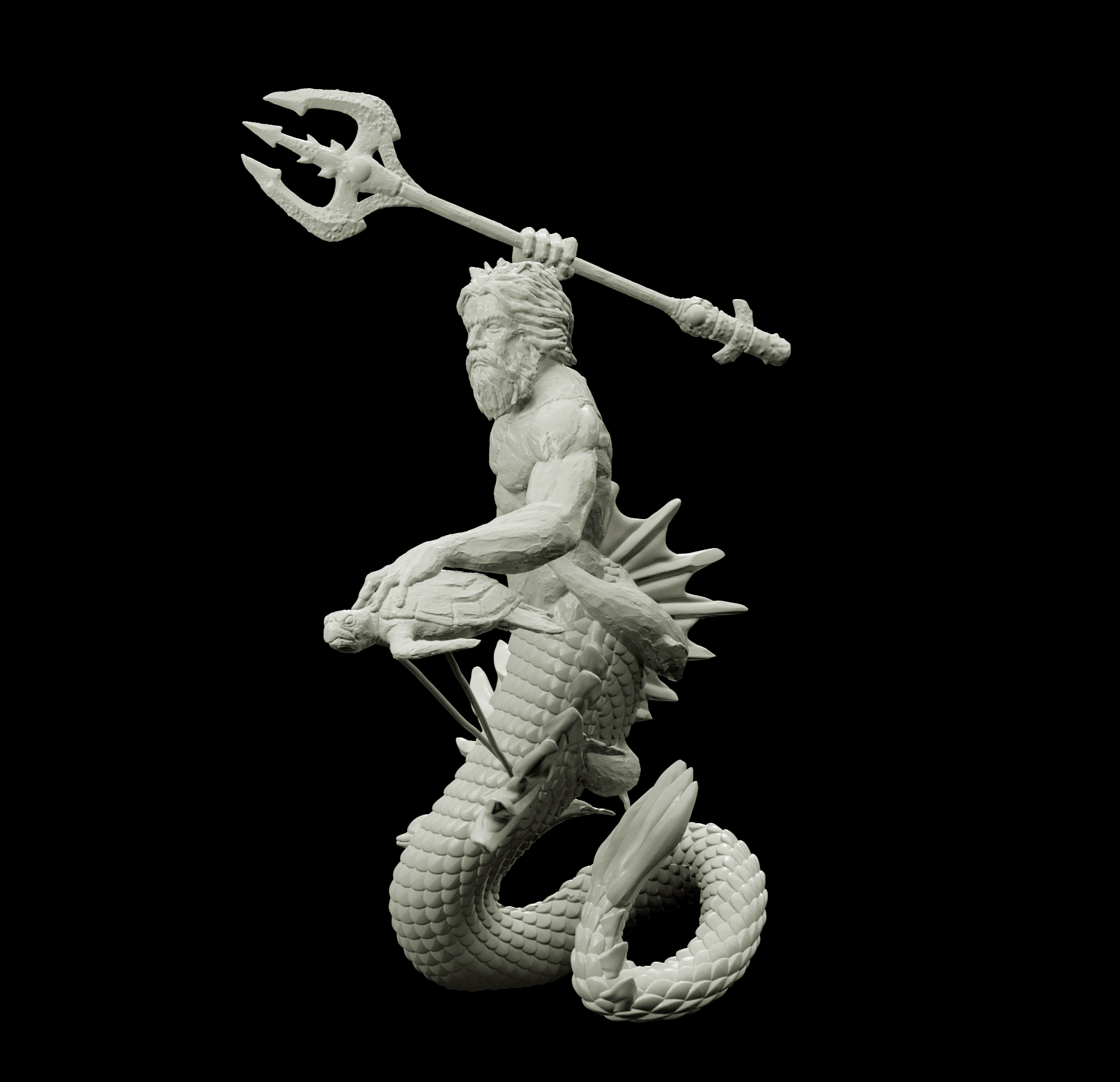 3D Printed Bestiary Vol. 4 Nafarrate - Neptune Merman 32mm Ragnarok D&D (Online Only)