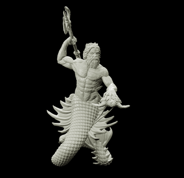 3D Printed Bestiary Vol. 4 Nafarrate - Neptune Merman 32mm Ragnarok D&D (Online Only)