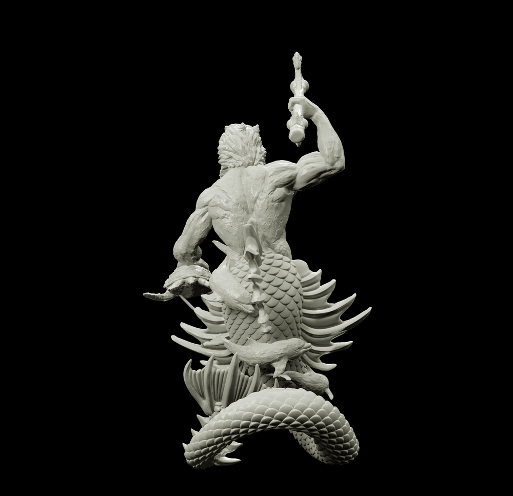 3D Printed Bestiary Vol. 4 Nafarrate - Neptune Merman 32mm Ragnarok D&D (Online Only)