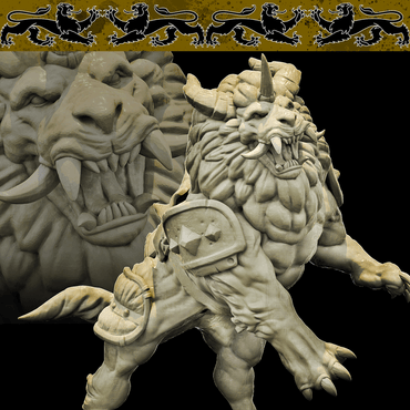 3D Printed Bestiary Vol. 4 Nafarrate - Nian Lion Mount 32mm Ragnarok D&D (Online Only)
