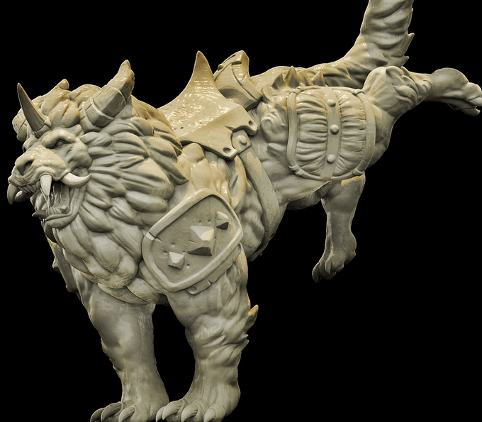 3D Printed Bestiary Vol. 4 Nafarrate - Nian Lion Mount 32mm Ragnarok D&D (Online Only)