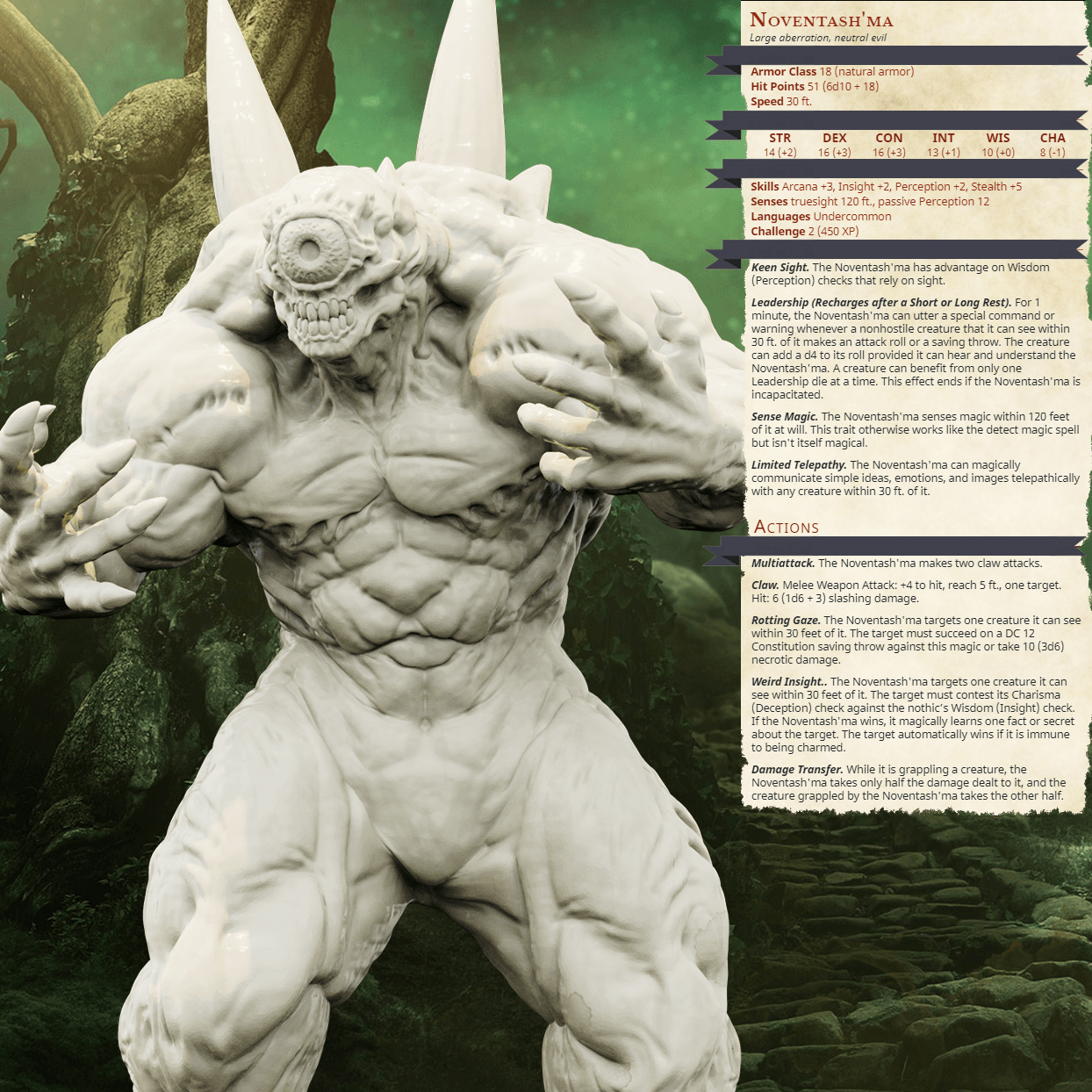 3D Printed Bestiary Vol. 4 Nafarrate - Noventash'Ma Cyclops 32mm Ragnarok D&D (Online Only)