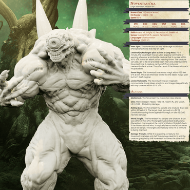 3D Printed Bestiary Vol. 4 Nafarrate - Noventash'Ma Cyclops 32mm Ragnarok D&D (Online Only)