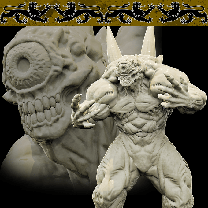 3D Printed Bestiary Vol. 4 Nafarrate - Noventash'Ma Cyclops 32mm Ragnarok D&D (Online Only)